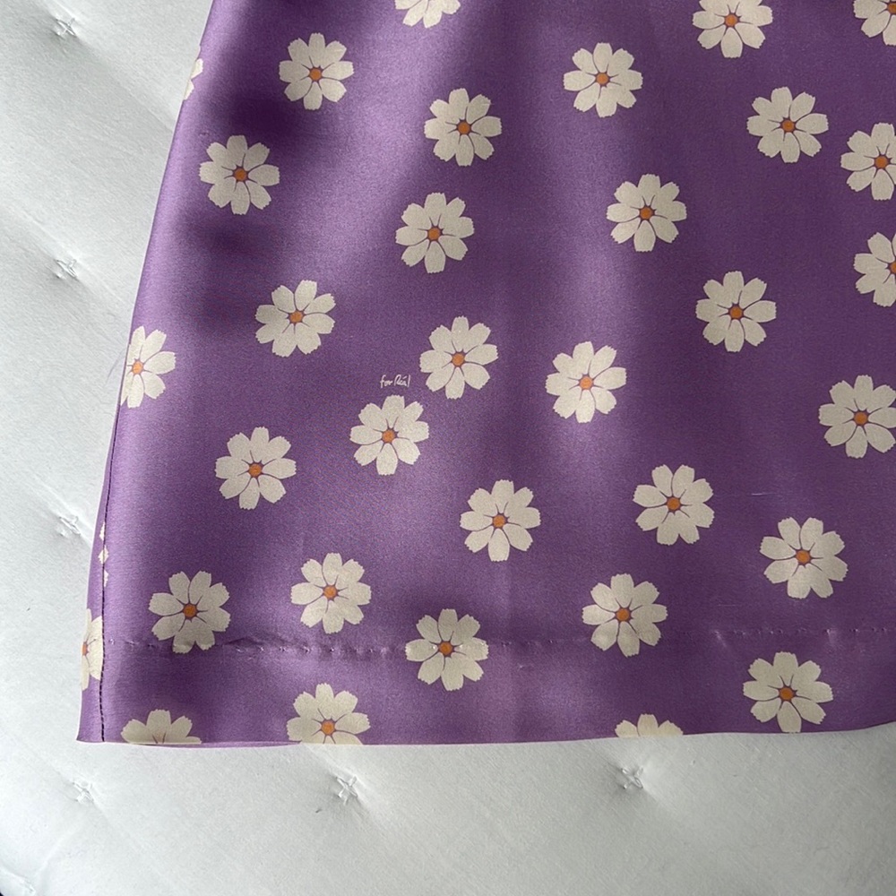 Realisation Par Medium Christy Silk Mini Dress in Purple Daisy Floral - Picture 11 of 14